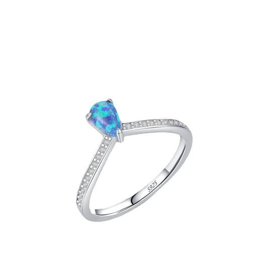 European and American Style Sterling Silver Opal Ring - Everyday Genie Collection