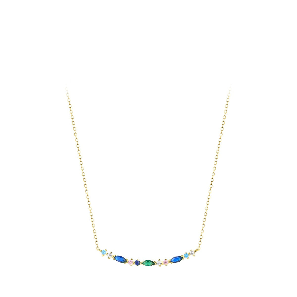 Elegant Korean Style Sterling Silver Zircon Necklace