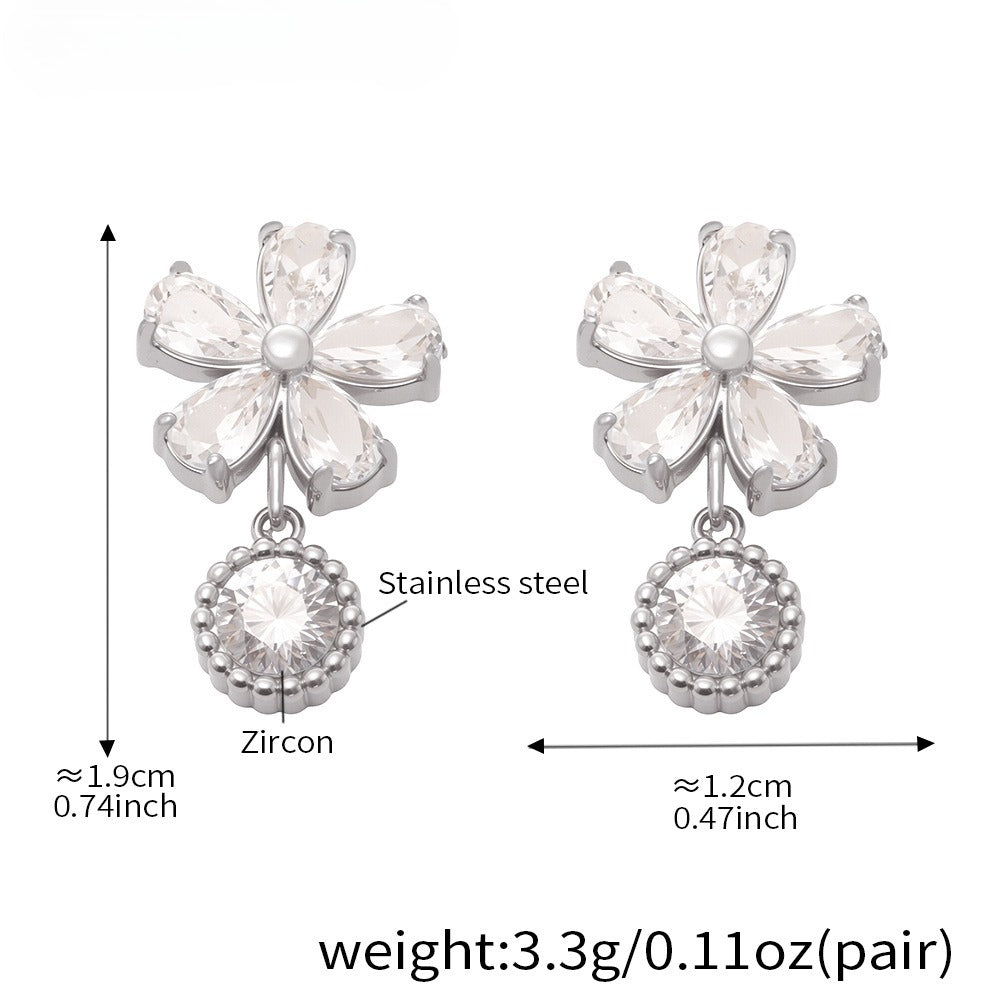 Planderful Everyday Genie Zircon Flower Earrings For Women