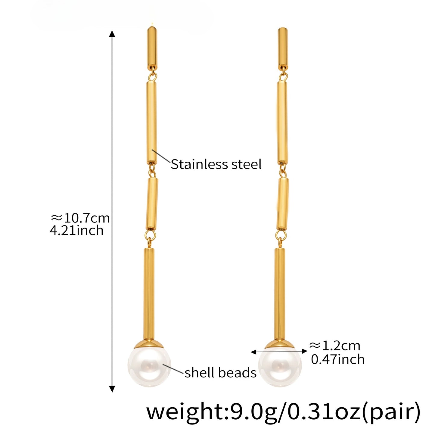 Planderful Bamboo Long Earrings High Gloss For Women