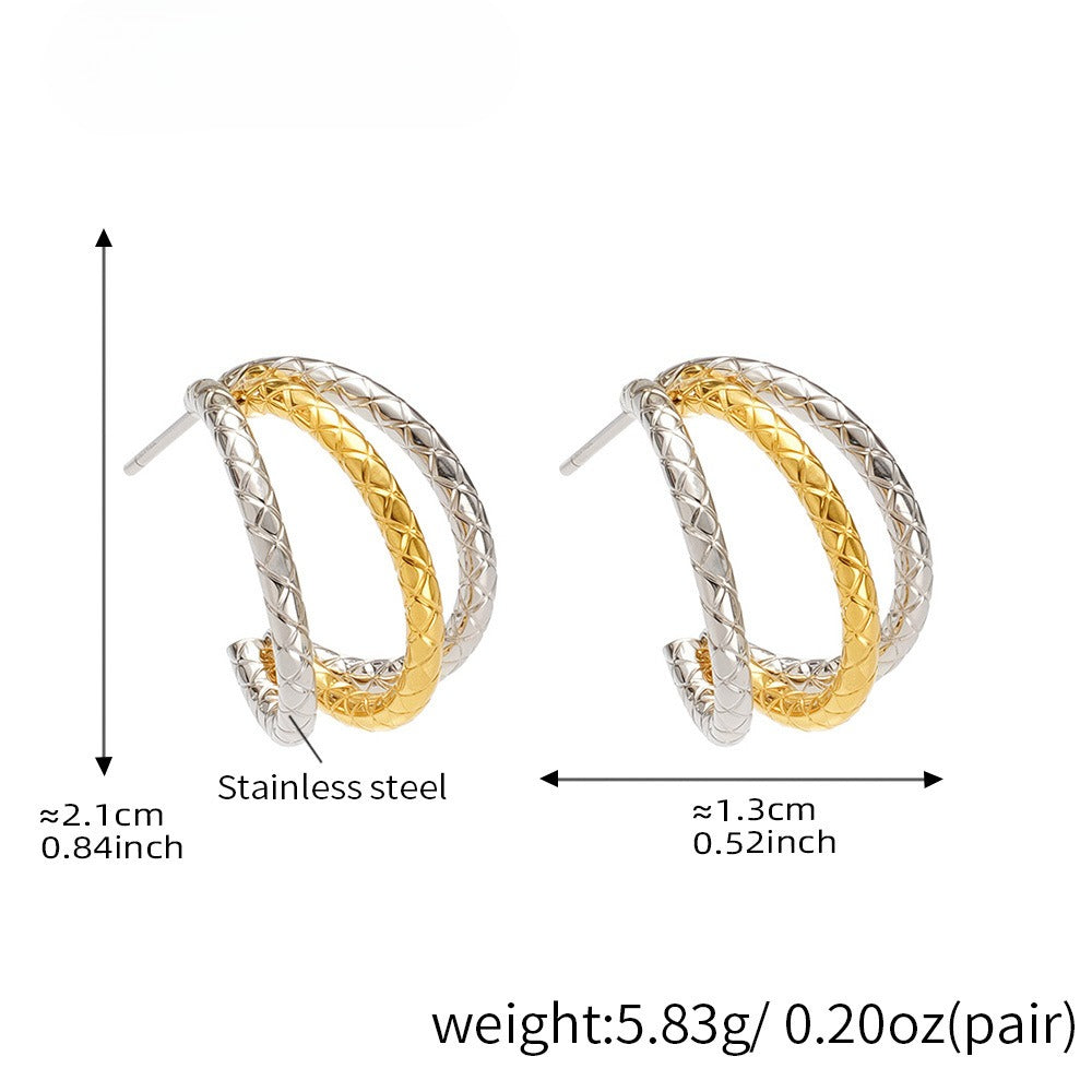 Planderful Everyday C Shaped Gold Plated Earrings