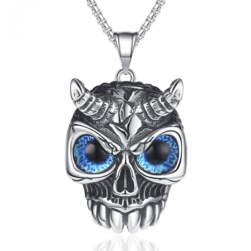 Titanium Steel Necklace – Statement Gothic Skull