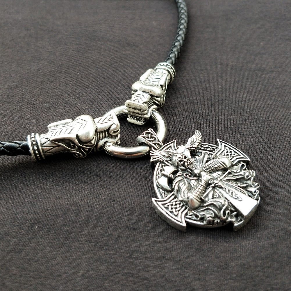 Viking Odin Myth Necklace - Norse Legacy Metal Pendant