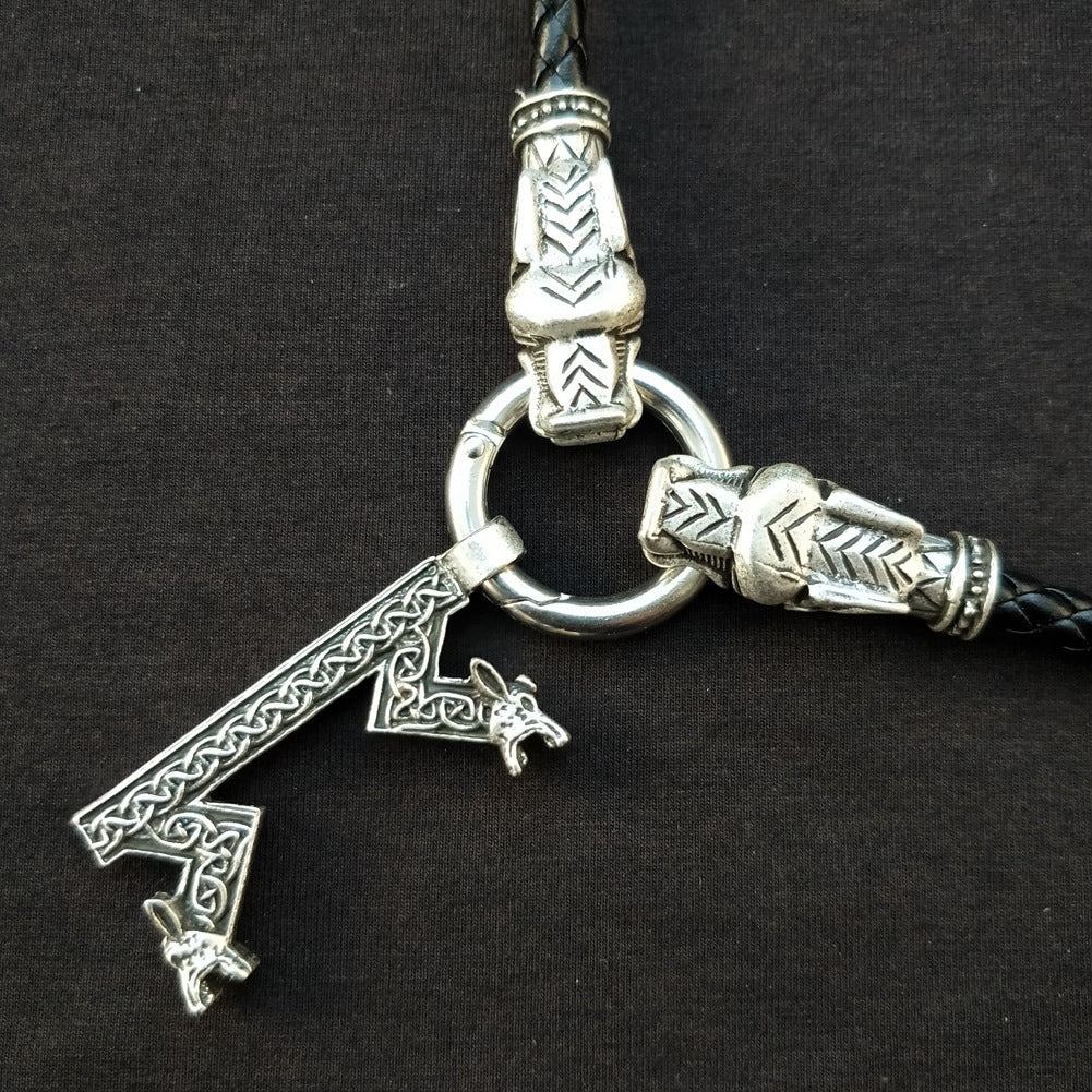 Elder Rune Viking Necklace with Nordic Amulet Design for Men