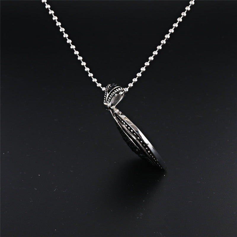 Punk Hipster Titanium Steel Black Diamond Heart Pendant Necklace for Men - Wholesale Stainless Steel Love Jewelry