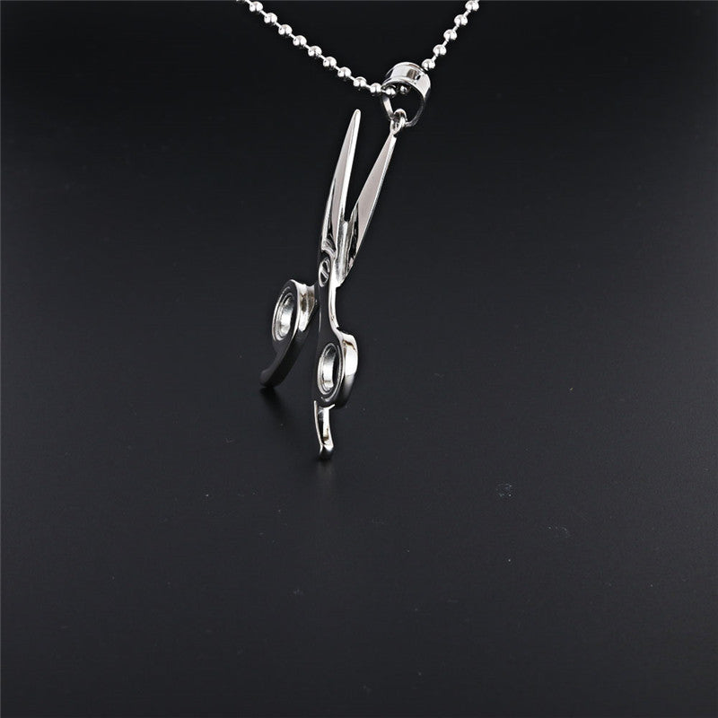 Titanium Steel Scissors Pendant Necklace for Men and Women - Fashion Accessories from Europe and America