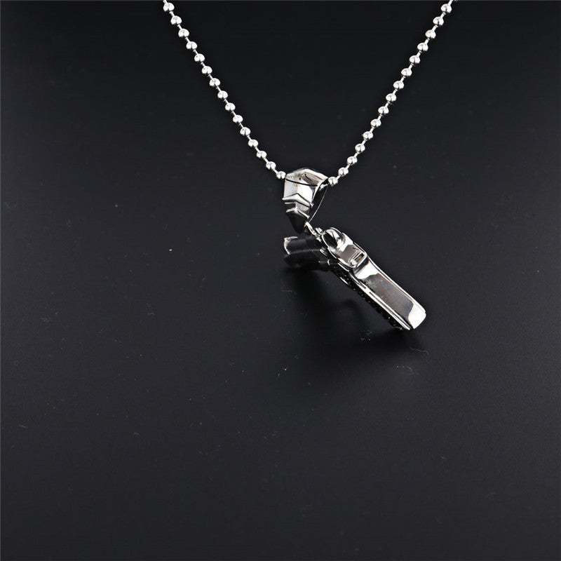 Titanium Steel Sandhawk Pistol Pendant Necklace for Men - Punk Rock Style by Planderful