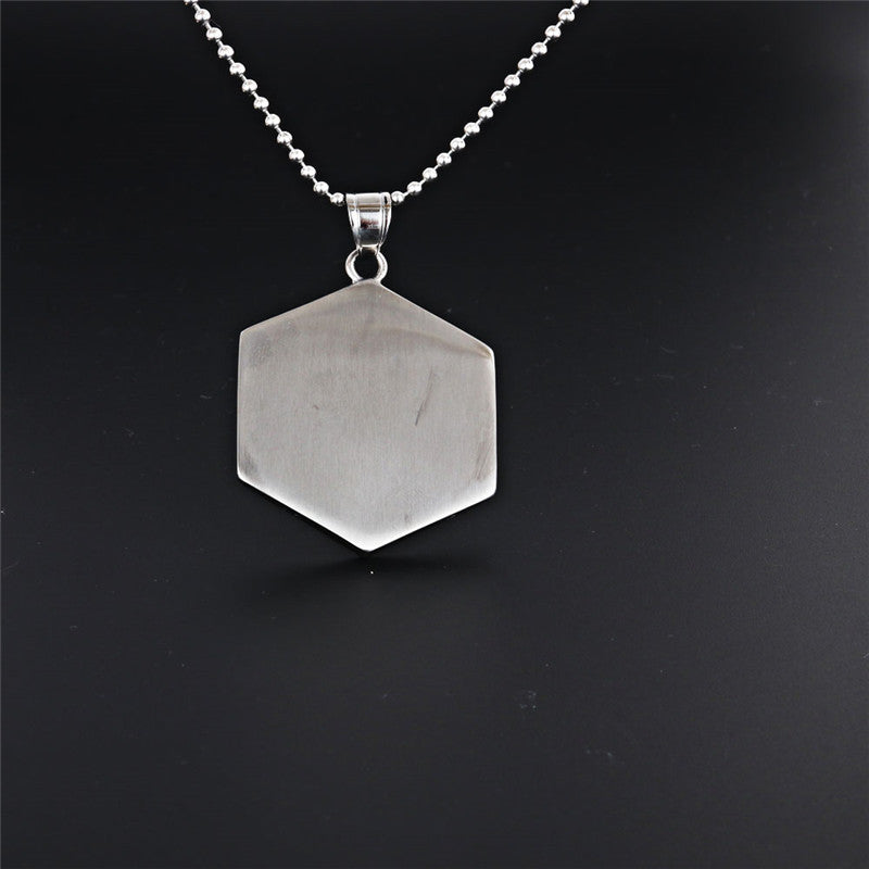 Titanium Steel Punk Rock Pendant Necklace for Men - Rhombus Design, Wholesale European and American Style