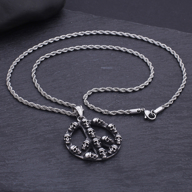 Skull Punk Titanium Steel Pendant for Men by Planderful Collection