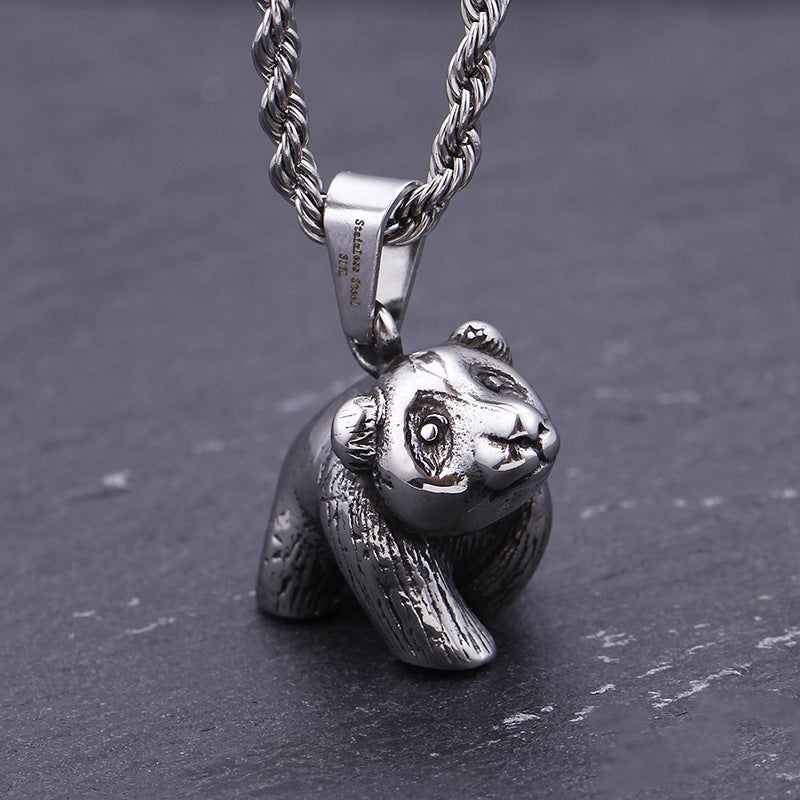 Retro Personalized Bear Pendant for Men - Vintage European and American Jewelry