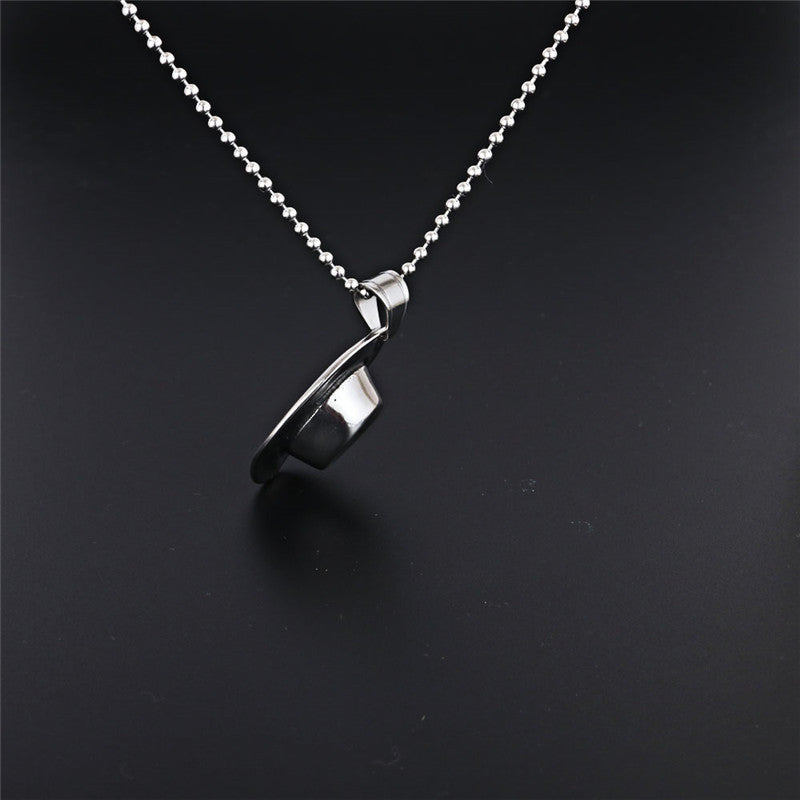 Punk Rock Titanium Steel Hat Pendant Necklace for Men - Wholesale Accessories