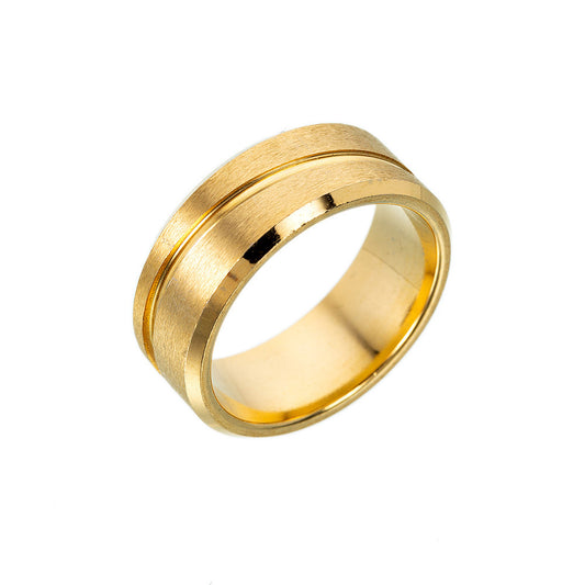 Gold Frosted Steel Men's Ring - Everyday Genie Collection