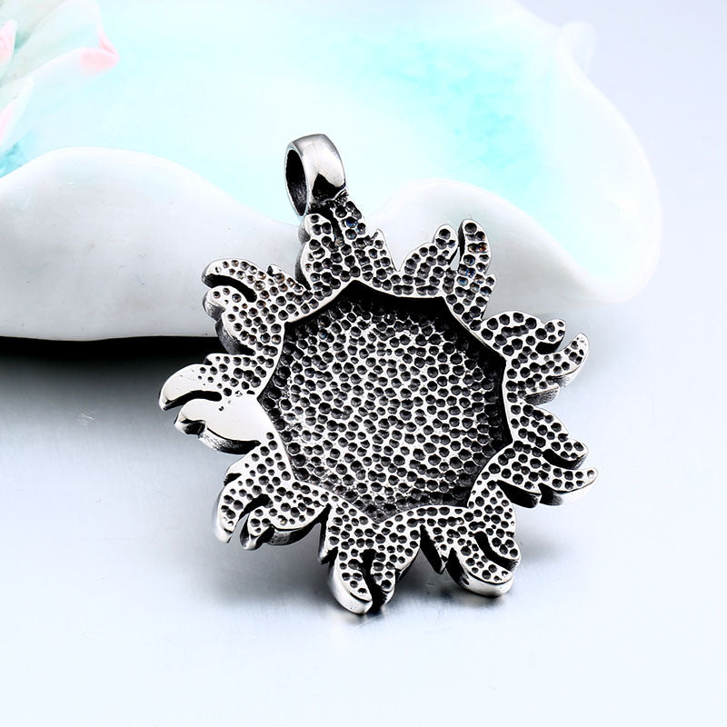 Exaggerated Flame-Shaped Stainless Steel Pendant for Men - Wholesale Retro European and American Jewelry