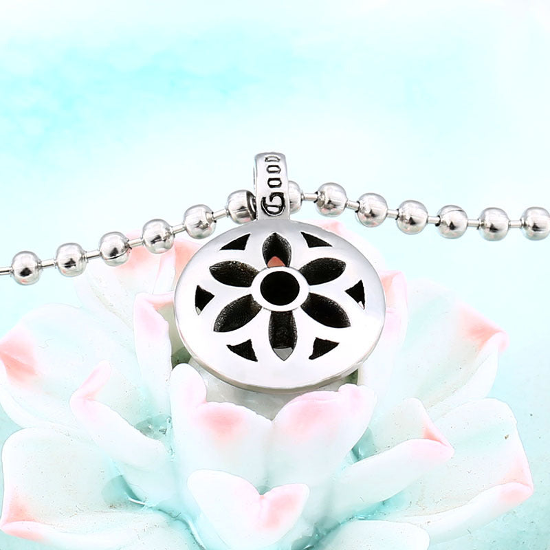 Couples' Stainless Steel Cherry Blossom Pendant - Japanese & Korean Inspired Design for Men and Women