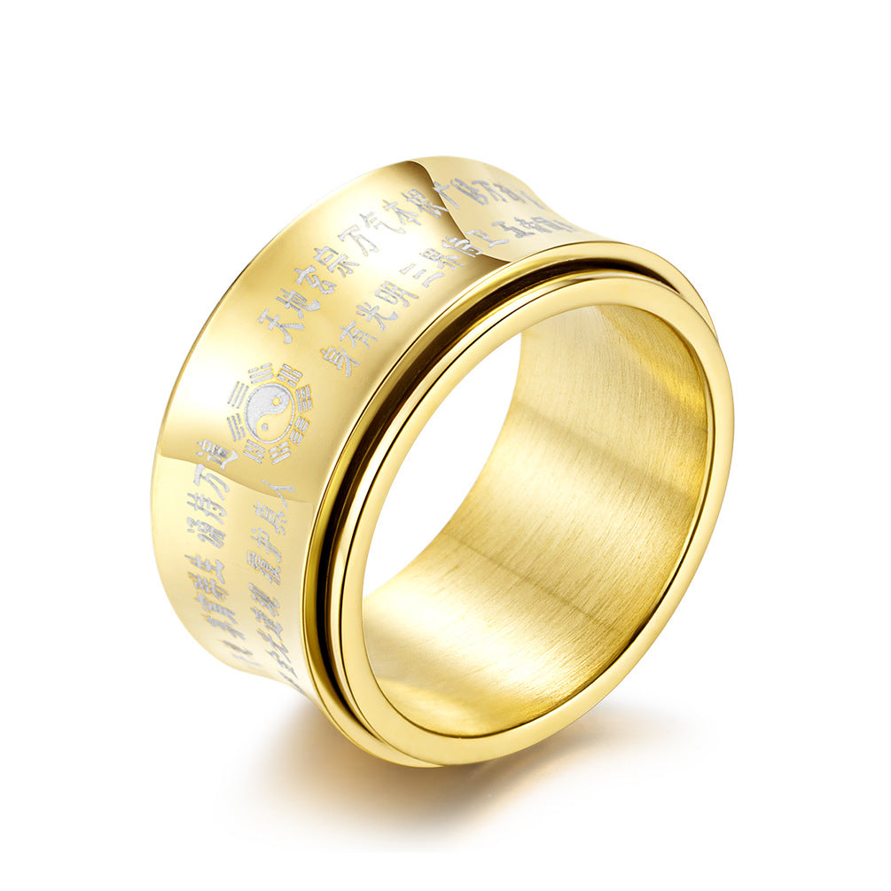 Golden Light Rotatable Ring – Stainless Steel Men's