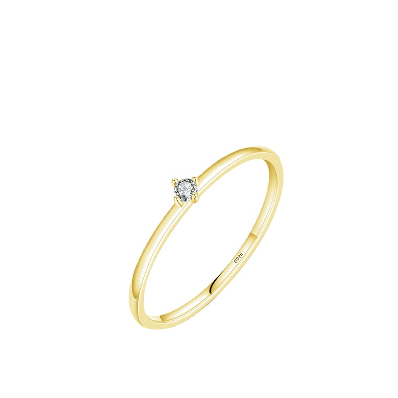 Moissanite Sparkling Sterling Silver Ring - Adjustable Index Finger Design