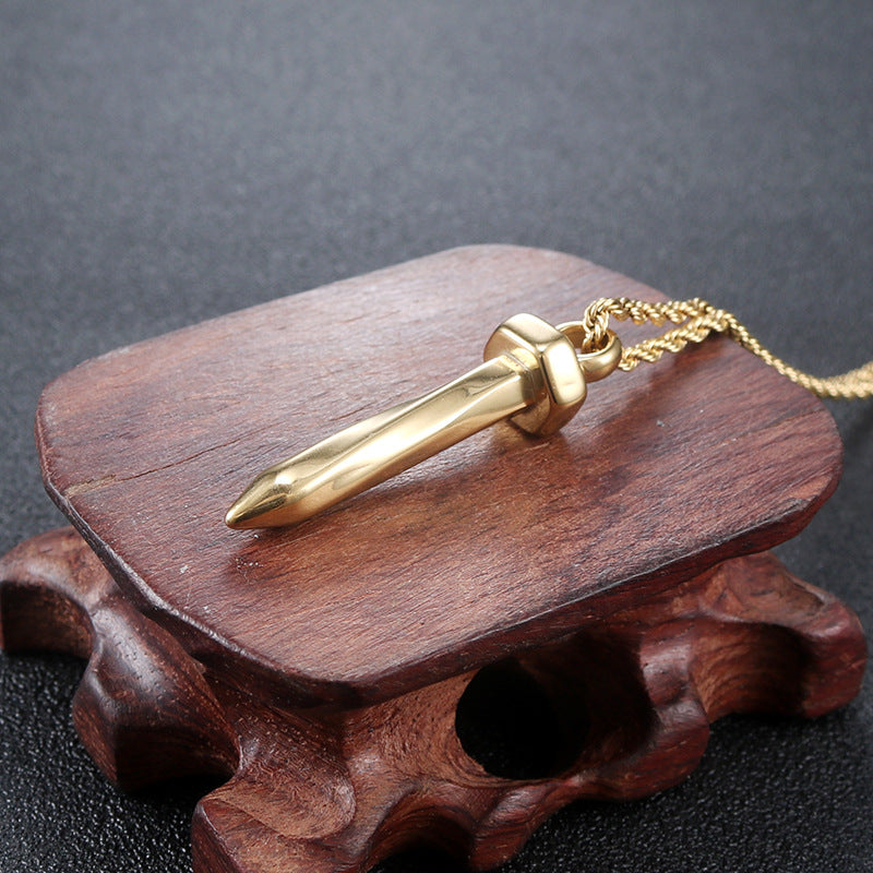 Titanium Steel Nail-Inspired Pendant for Trendy Men and Women - Versatile Minimalist Jewelry