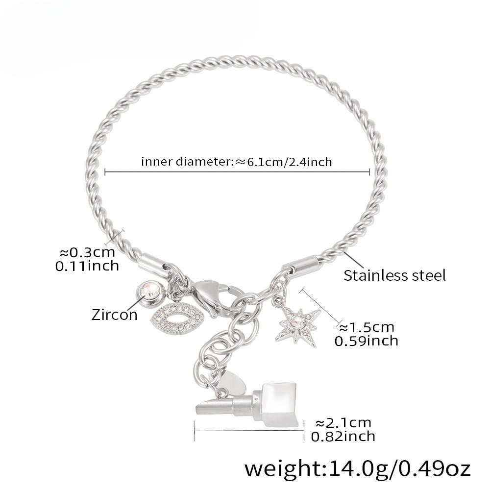 Planderful Zircon Woven Twist Bracelet For Streetwear