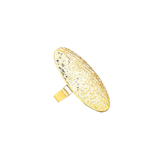 Exaggerated Retro Metal Oval Ring - Vienna Verve Collection