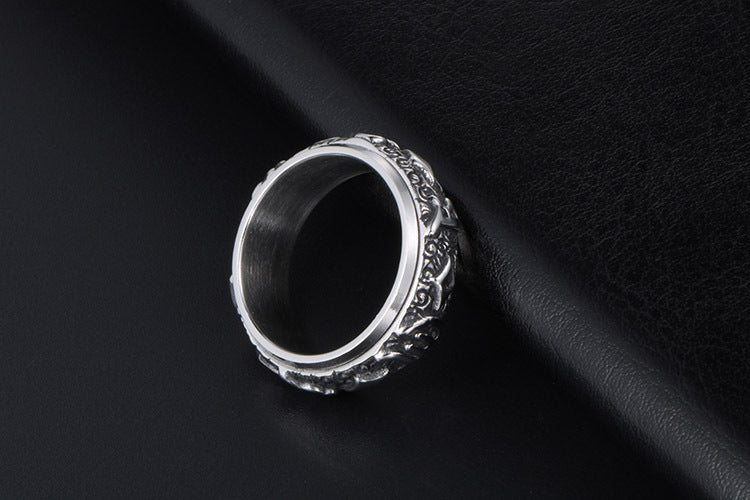 Titanium Steel Daming Mantra Ring Six Character Men Ring