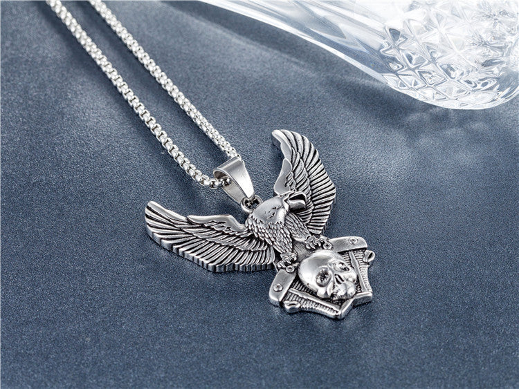 Eagle Skull Titanium Steel Pendant Necklace