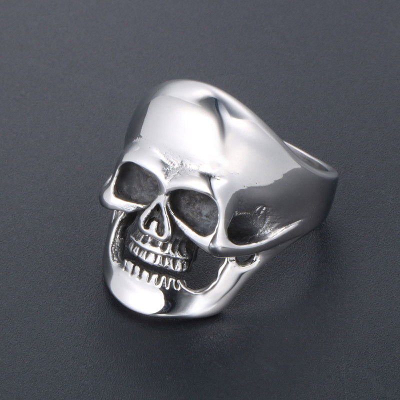 Wholesale Punk Skull Ring for Men - Titanium Steel Ghost Head Design