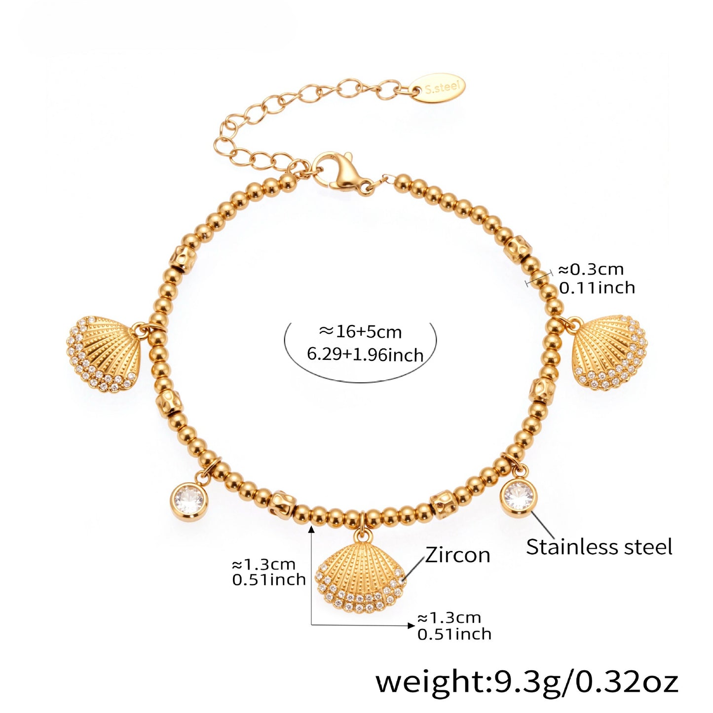 Planderful Polished Stainless Zirconium Bracelet Women