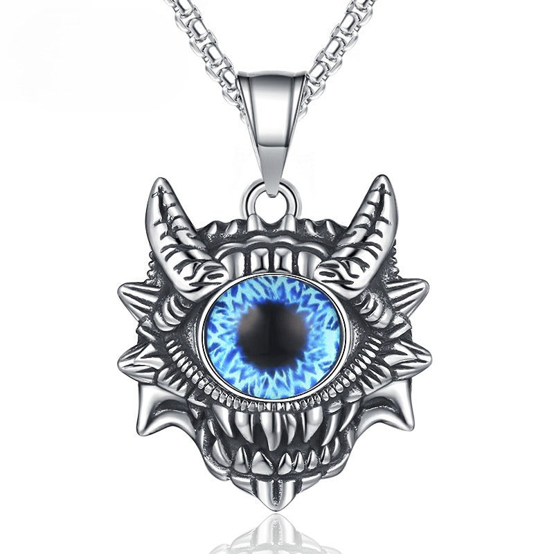 Steel Necklace - Vintage Turkish Eye Design