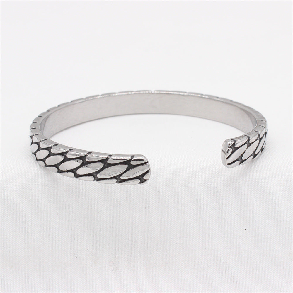 Planderful Everyday Genie – Retro Men's Titanium Steel Bracelet for European and American Wholesale Jewelry