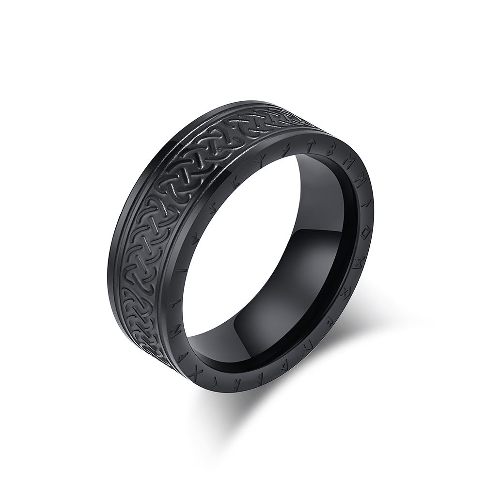 Cross-Border Nordic Retro Silver Viking Ring for Men