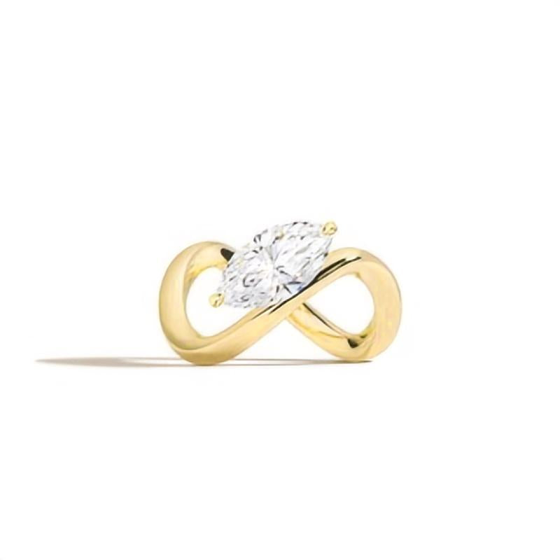 Infinity 8-Character Ring Men's and Women's Custom S925 Sterling Silver Moissanite Gold Ring