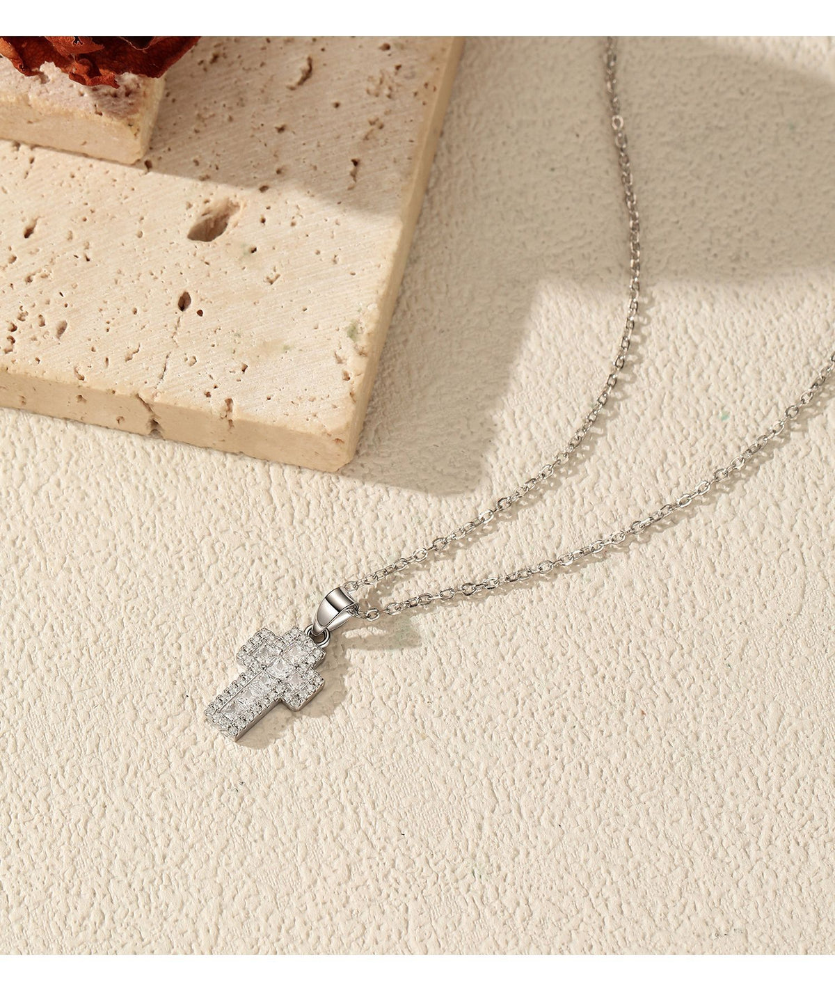 925 Sterling Silver Vintage Cross Necklace