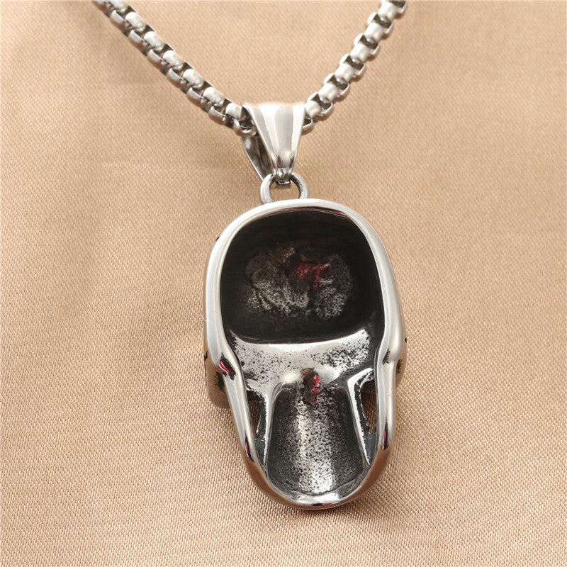 Punk Style Titanium Steel Skull Pendant Necklace for Men - Retro Dominance