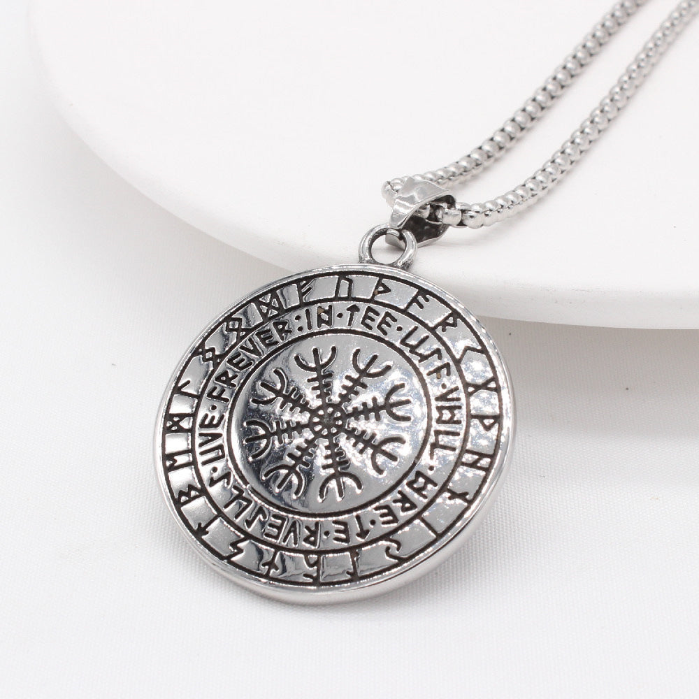 Planderful Titanium Steel Pendant Unisex Nordic Viking Design For Men And Women Durable Everyday Jewelry