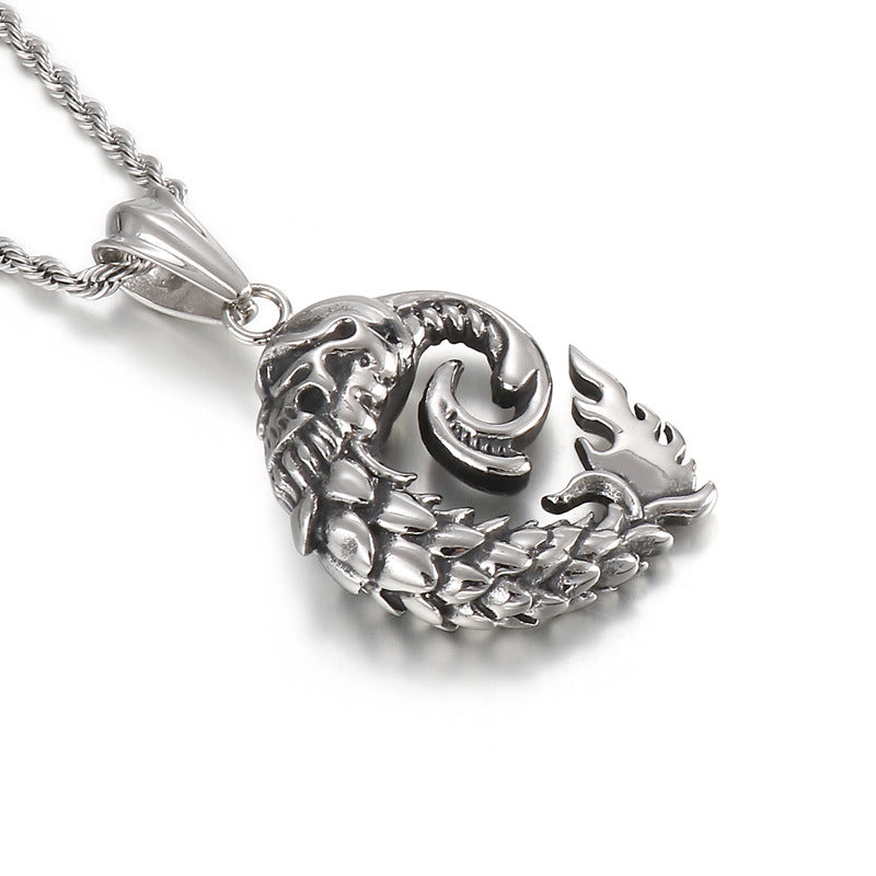 Stylish Stainless Steel Skull Pendant for Men with a Touch of European and American Flair