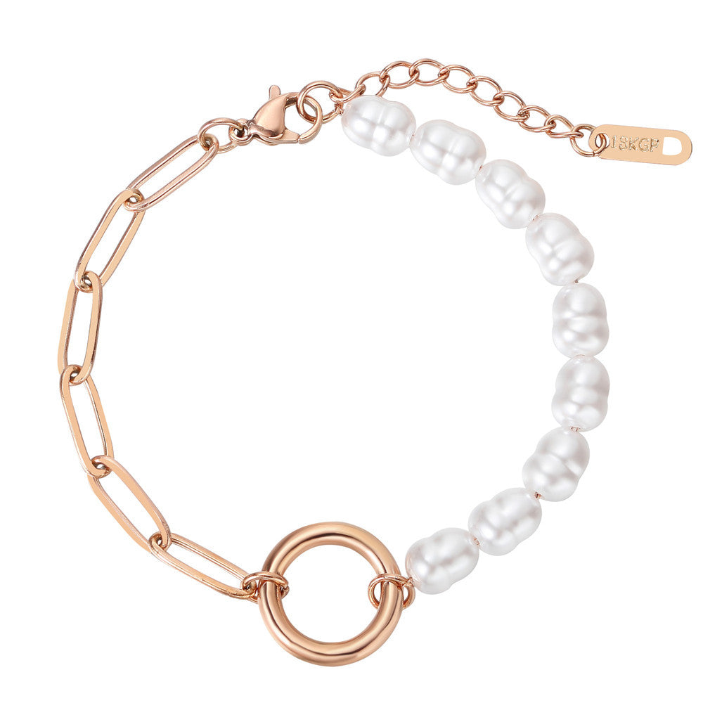Planderful Pearl Bracelet For Women Steel Elegant Versatile Everyday Genie Jewelry