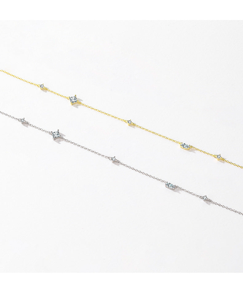S925 Sterling Silver Summer Breeze Necklace with Zircon Accent
