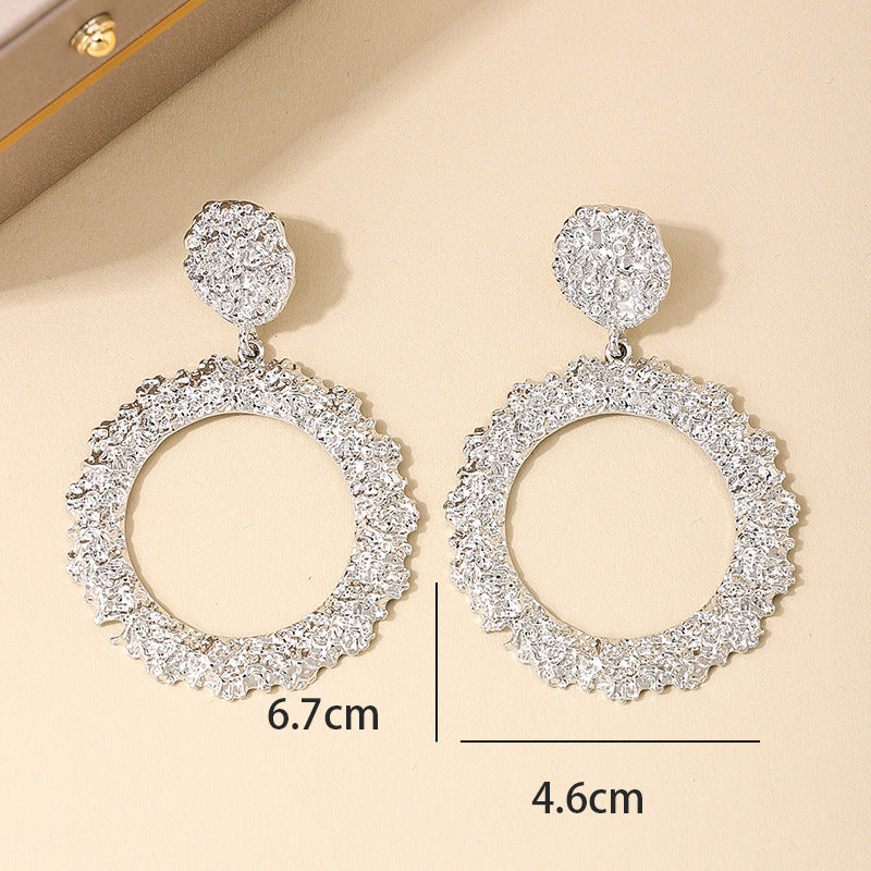 Retro Embossed Geometric Earrings Set - Vienna Verve Collection