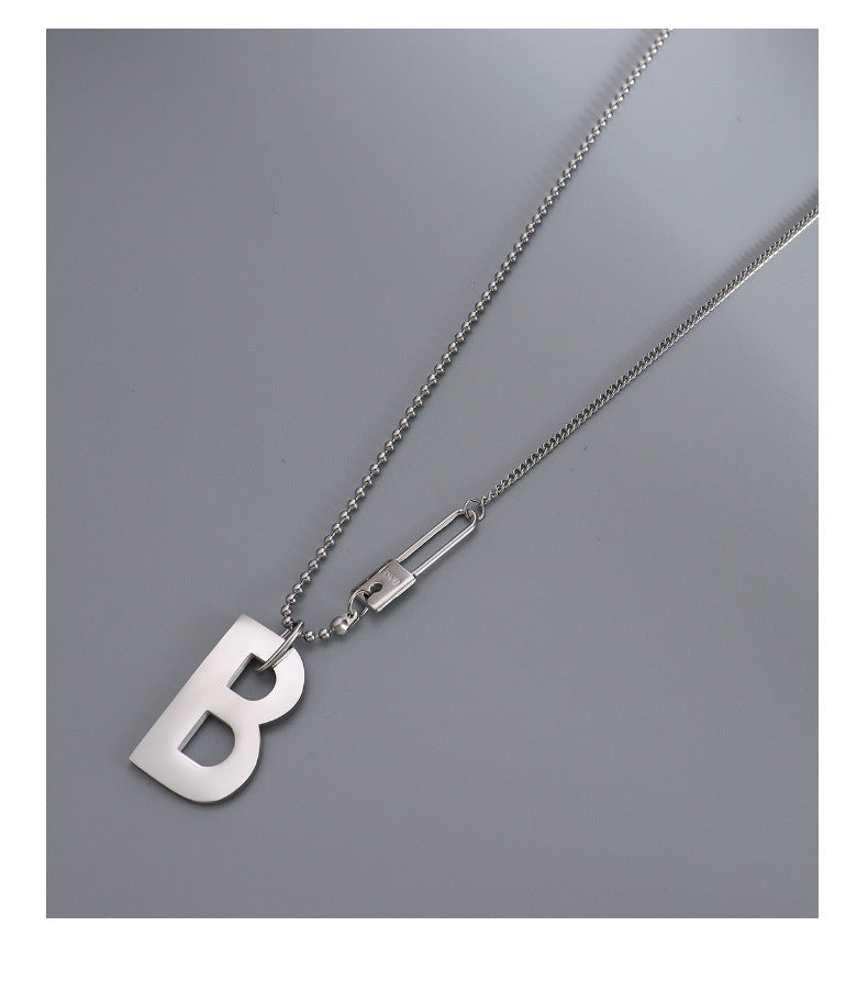 Indifferent Wind Exaggerated B Letter Gold Plated Necklace