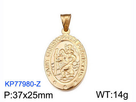 Niche Design St. Christopher'S Titanium Steel Pendant, Men's And Women'S Titanium Steel Necklace,