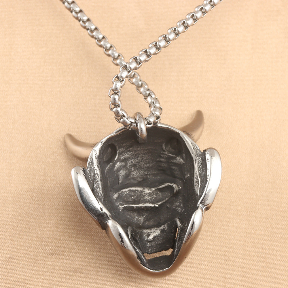 European And American Stainless Steel Horn Monster Pendant