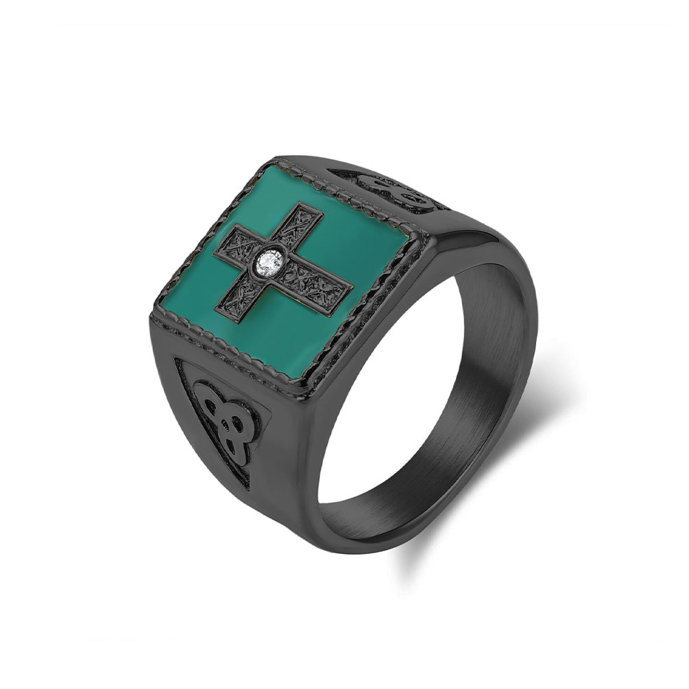 Titanium Cross Ring For Men With Celtic Knot Nordic Design By Planderful Shop Durable Jewelry