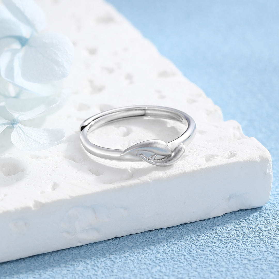 Sterling Silver Dolphin Ring For Women By Planderful Adjustable Open Tail Light Luxury Jewelry