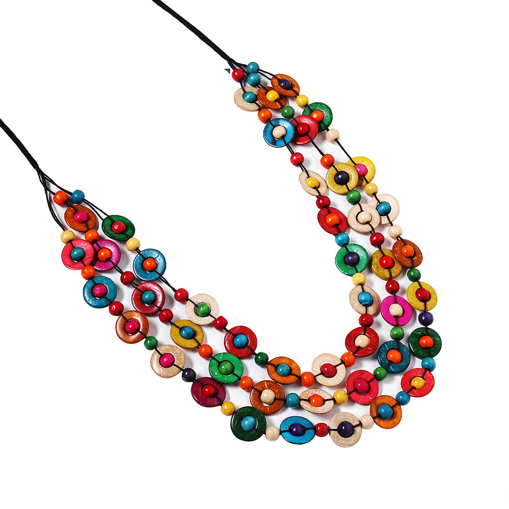 Planderful Savanna Rhythms Necklace – Unique Coconut Shell Woven Design