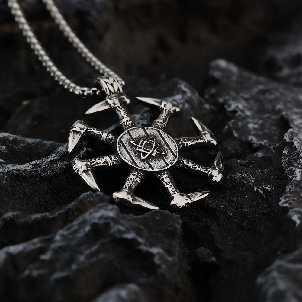 European And American Jewelry Men's Stainless Steel Pendant Necklace Retro Viking Slavic Personalized Pendant