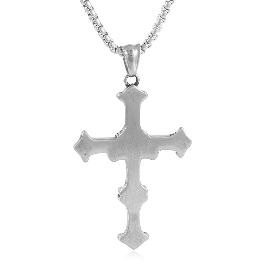 European And American Stainless Steel Cross Pendant Necklace