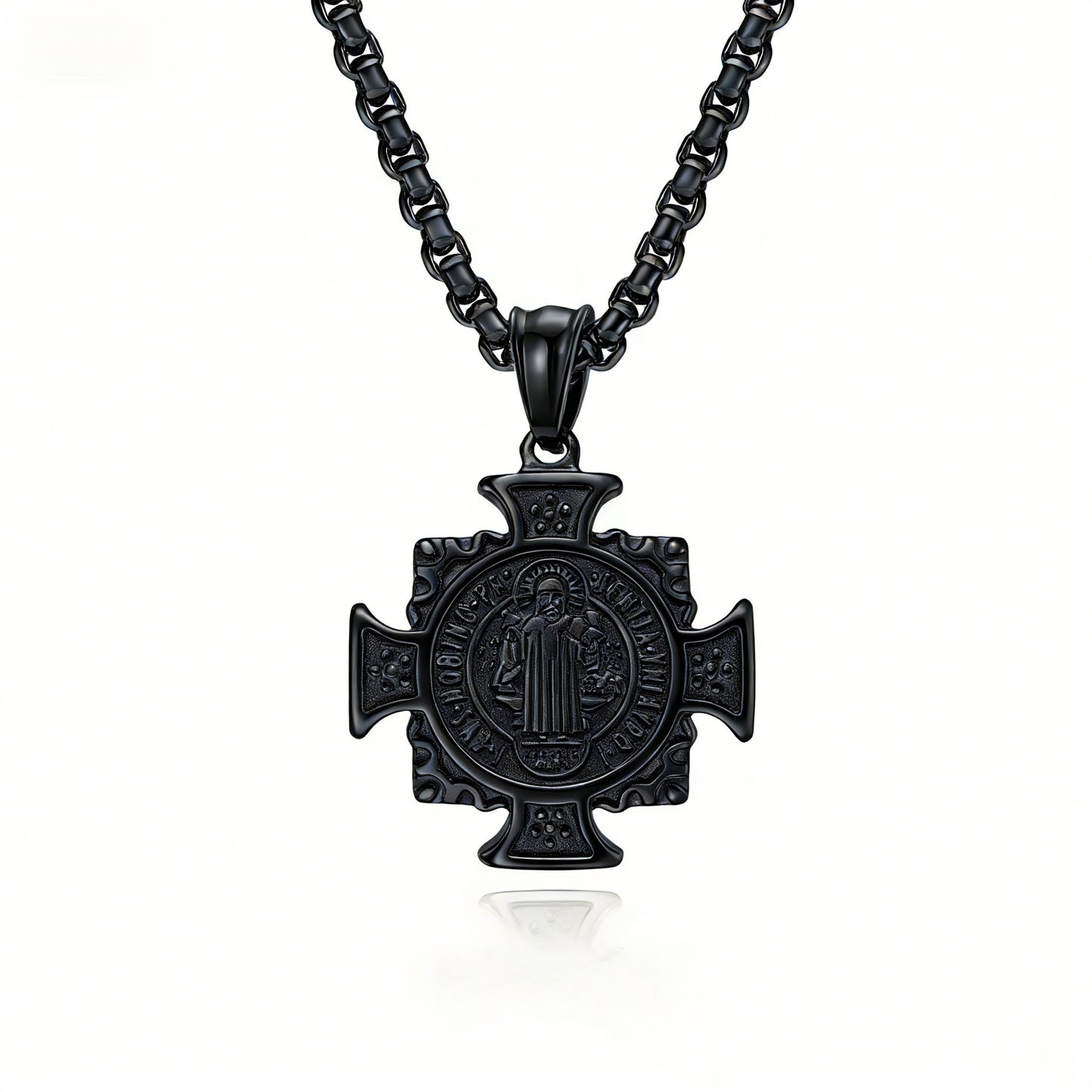 Planderful St Benedict Exorcist Necklace Titanium Steel Non Fading Pendant For Everyday Gothic Fashion