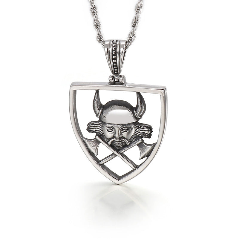 Pirate Charm Titanium Pendant - Unique Men's Jewelry Piece