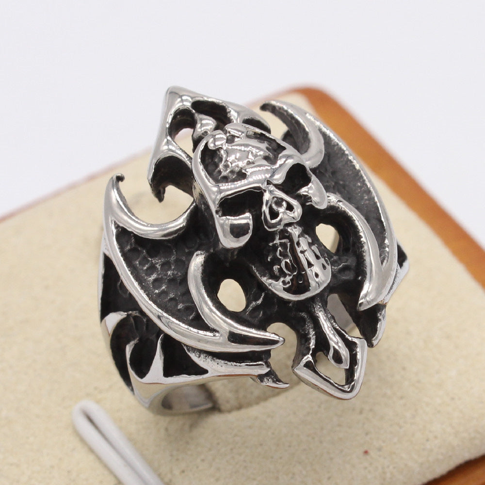 Flame Skull Titanium Steel Ring