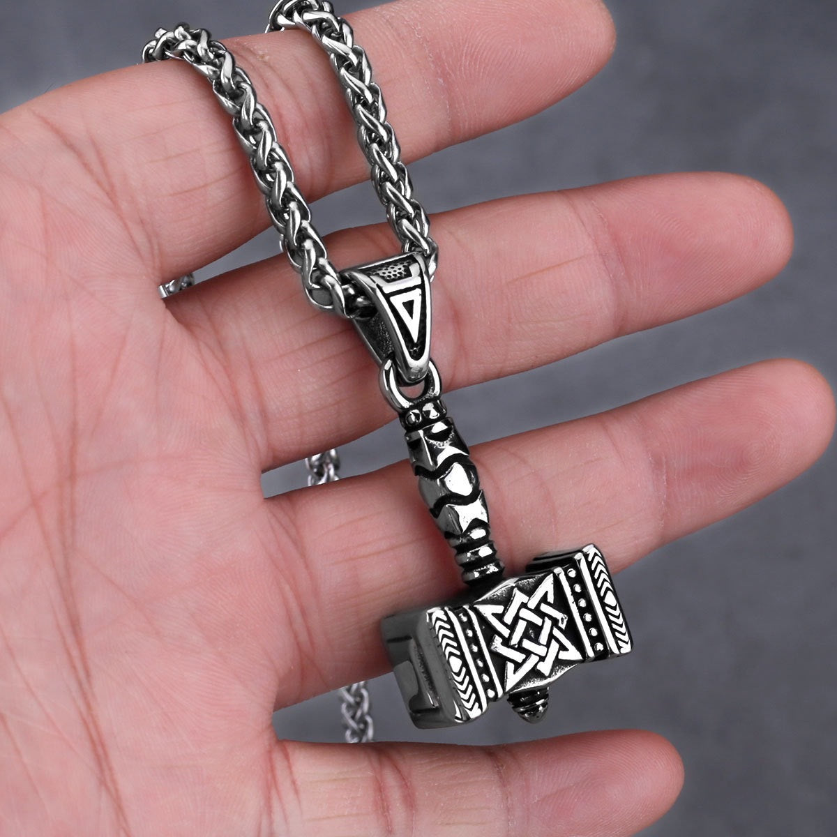 Planderful Stainless Steel Pendant Necklace Viking Retro Punk Style Durable For Unisex Gift